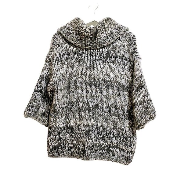 Land's End chunky knit marled cowl neck sweater, Size M - Picture 2 of 8